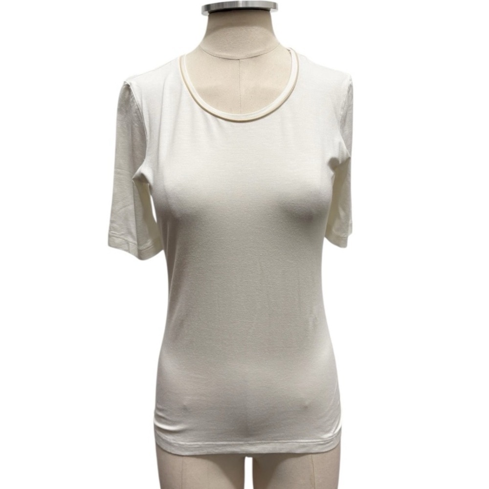 Bally Soft Knit Scoop Neck Short Sleeve Tee Shirt Size 6